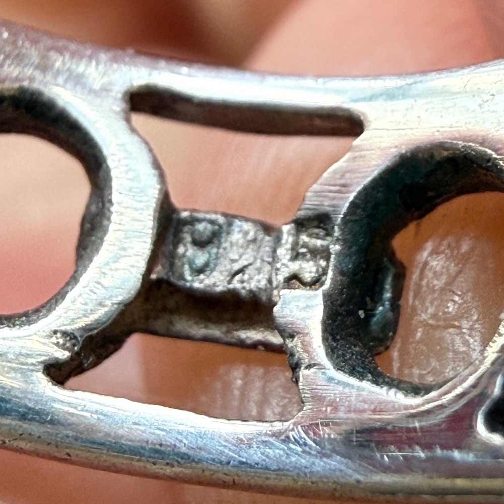 Vintage Sterling Silver Openwork Link Band Ring Size 5.75 Geometric 925 Jewelry - Picture 7 of 8